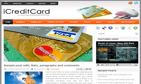 iCreditCard Blogger Template