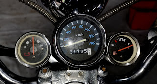 Converted electric moped instrument gauges