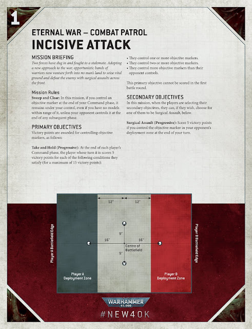 9th edition max detachments maximum board size points values  battle duration warhammer 40k new mission incisive attack combat patrol