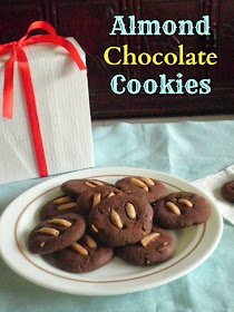 Almond Chocolate Cookies Recipe @ treatntrick.blogspot.com