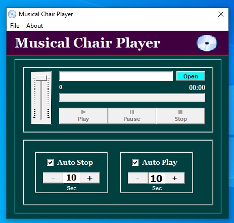Musical Chairs Player Software for Computer