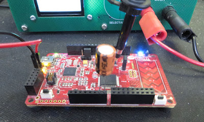 Interruption Test Setup PSoC Development Board with Capacitor