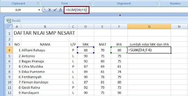  Cara Menjumlahkan Nilai dengan MS Excel