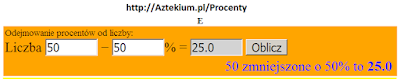 Odejmowanie procentów