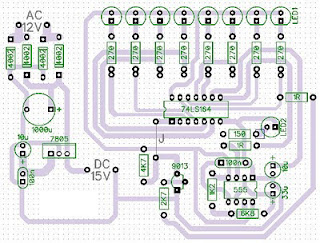 rangkaian LED berjalan PCB layout