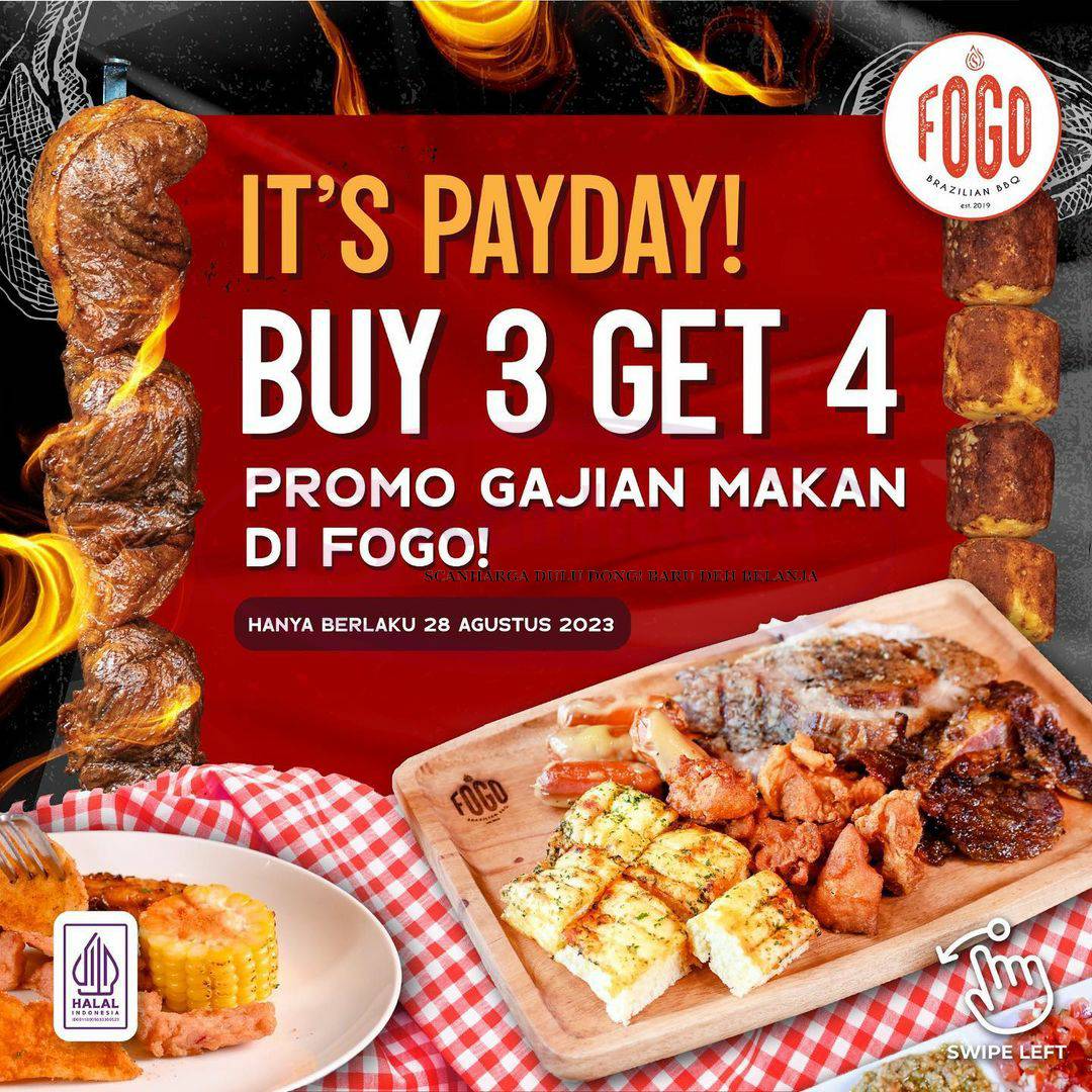 Promo FOGO BRAZILLIAN BBQ PAYDAY GAJIAN – Paket ALL YOU CAN EAT BELI 3 GRATIS 1