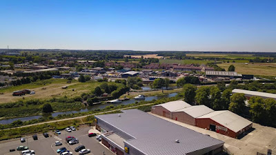 The Lidl store in Brigg and the Old River Ancholme - picture by Neil Stapleton used on Nigel Fisher's Brigg Blog in January 2019