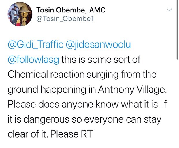 Panic As Chemical Foam is seen Surging Through Anthony Village In Lagos