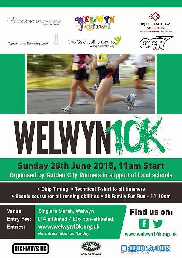 Welwyn 10k run & 2k fun run - June 2015