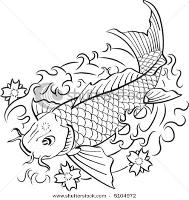 angel koi fish flowers koi fish tattoo black 