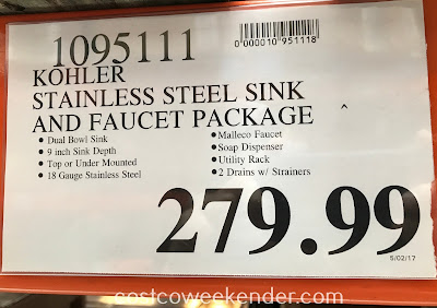 Deal for the Kohler All-In-One Stainless Steel Sink and Faucet Package at Costco