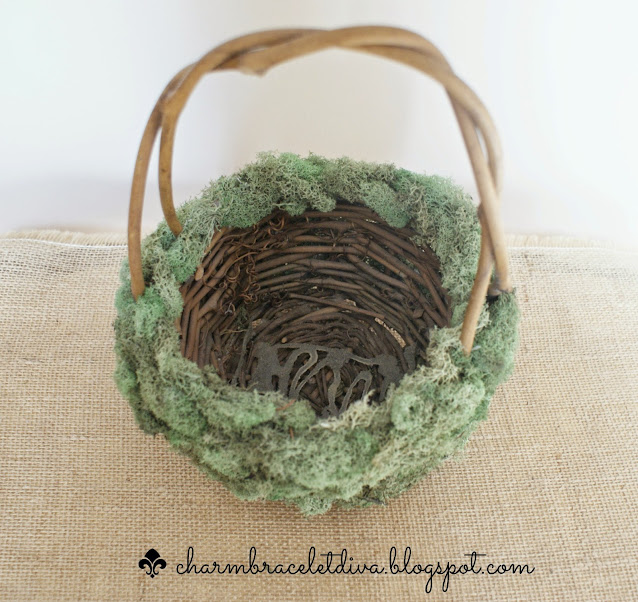 grapevine basket green reindeer moss