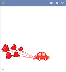 Car with hearts icon