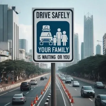 Safe driving sign board