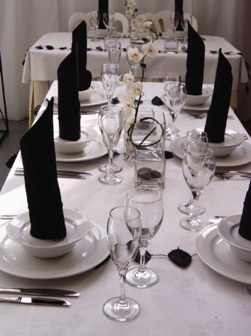 black and white wedding receptions