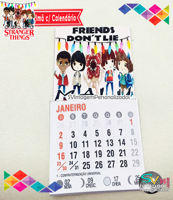 Stranger Things dicas e ideias para decoração de festa personalizados imã de geladeira com calendário personalizado