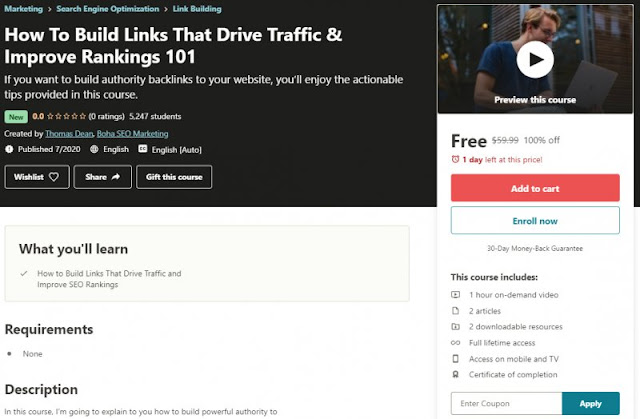 [100% Off] How To Build Links That Drive Traffic & Improve Rankings 101| Worth 59,99$