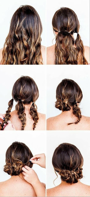 hair is braided and tied in a bun
