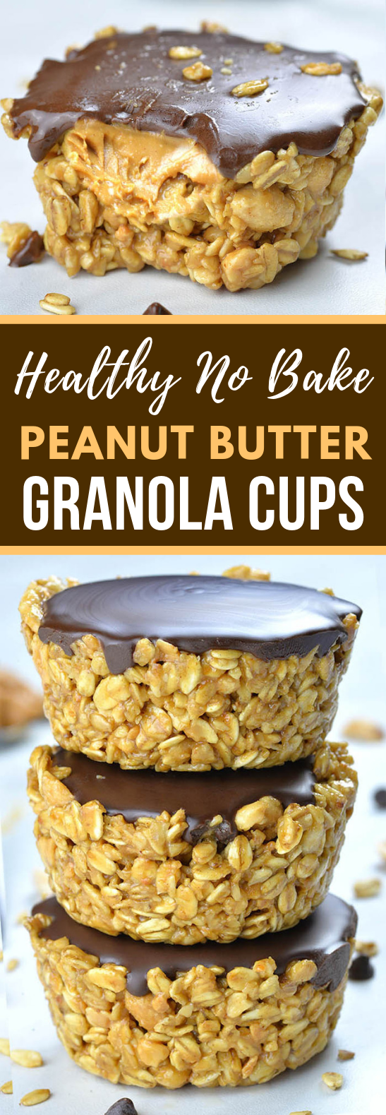 No Bake Peanut Butter Granola Cups #healthydesserts #healthysnacks