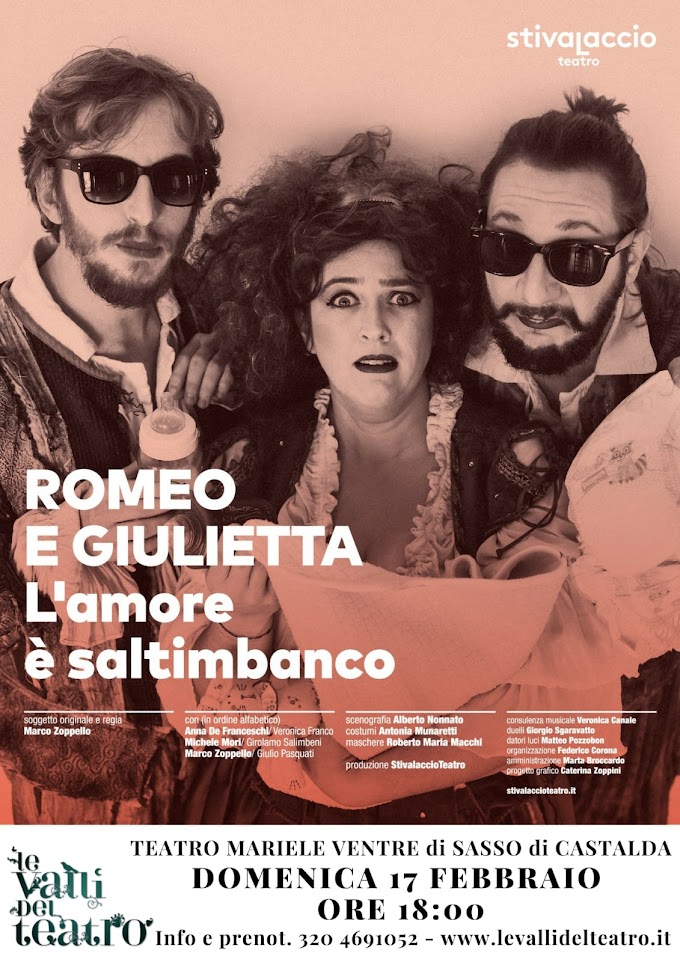 Teatro: a Sasso di Castalda l'esilarante 'Romeo e Giulietta. L’amore è saltimbanco'