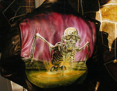 airbrushed on leather jacket 