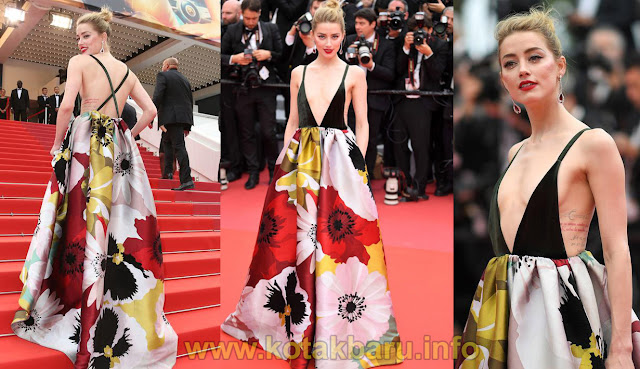 Amber Heard Pamer Gaun Seksi di Karpet Merah Cannes Film Festival