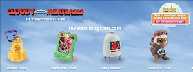 Burger King toys - Cloudy with a Chance of Meatballs 2009 - The Foodster, Gelatin Jump, Monkey Talk, Snowball Catch