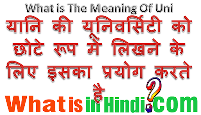 What is the meaning of Uni in Hindi