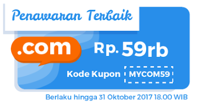 Promo Domain Murah 59 Ribu .COM di Niagahoster Oktober 