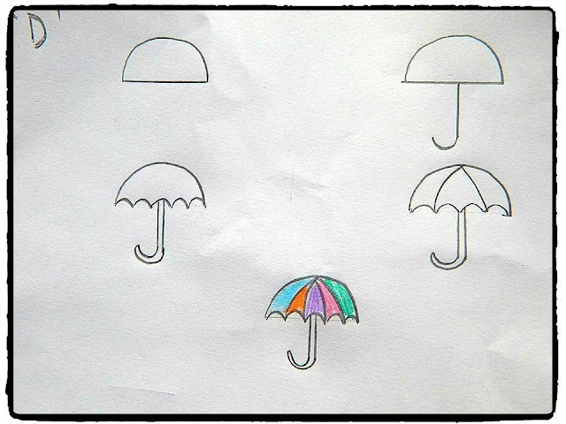 Learn to draw from alphabet : umbrella