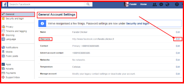 Change Facebook Username