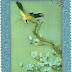 Selo da Coreia do Norte Arte com pássaros
