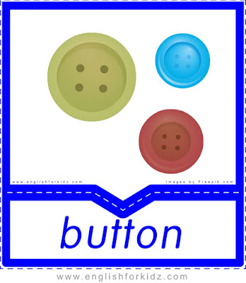 Button - clothes and accessories flashcards to learn English