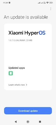 Poco X6 Pro Hyper OS update 1.0.7.0