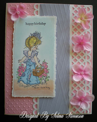 Today I am posting a card made using a Sarah Kay stamp