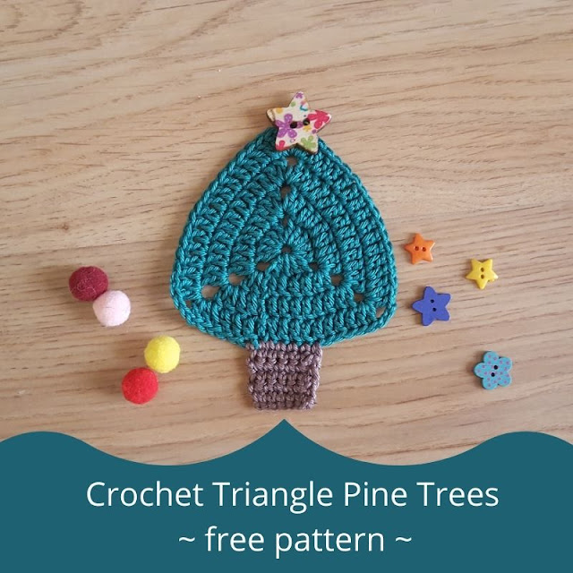 Crochet triangle pine trees - free pattern