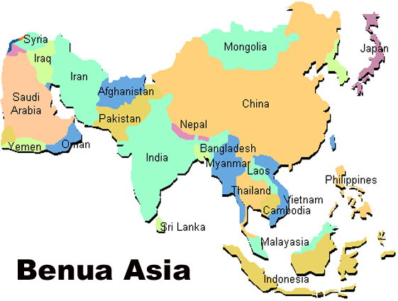  Peta Benua Asia lengkap  Sejarah Nasional dan Dunia