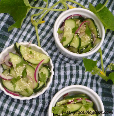 Cucumber Salad w/ Smashed Garlic & Ginger