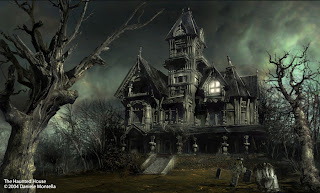 Haunted house, a haunted house, ghost house.