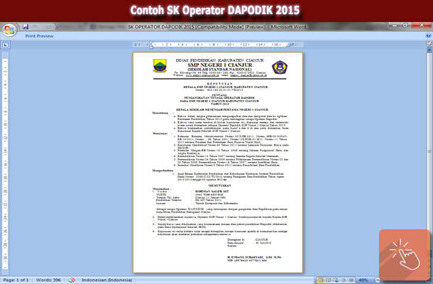 Contoh SK Operator DAPODIK 2015  File Wikiedukasi