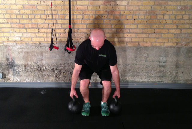 Double Kettlebell Suitcase Deadlift