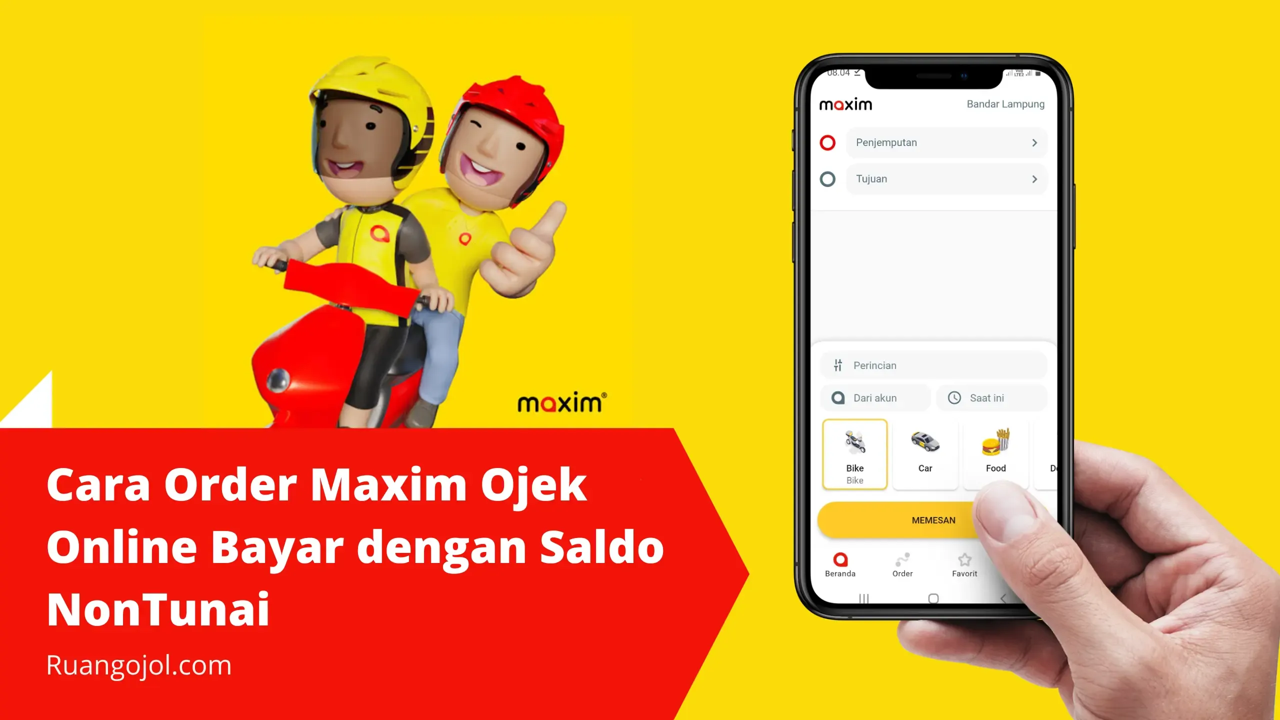 Cara Order Maxim dan Bayar dengan Saldo NonTunai, Mudah dan Aman!