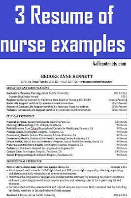 3 Resume of nurse examples