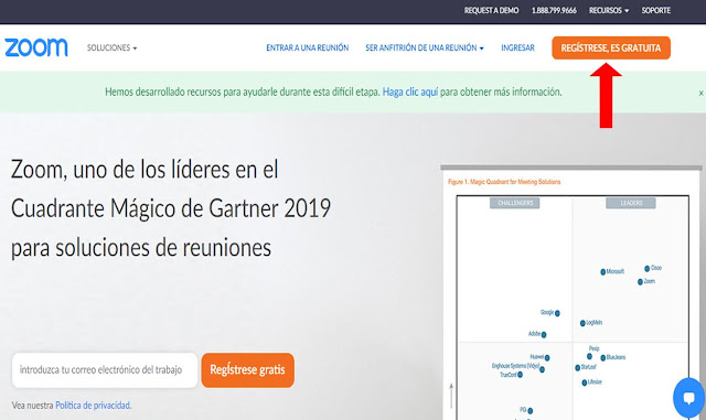 Ingresar registrarse en Zoom