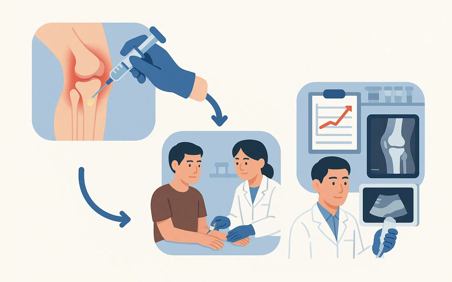 통풍 진단, 관절액 검사, 혈액 검사(요산 수치), 초음파, X-ray
