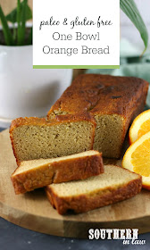 One Bowl Paleo Orange Bread Recipe - healthy, low carb, gluten free, grain free, coconut flour recipes