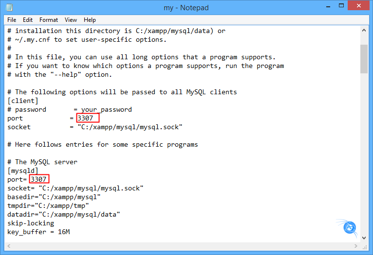Mengubah Port default MySQL pada XAMPP