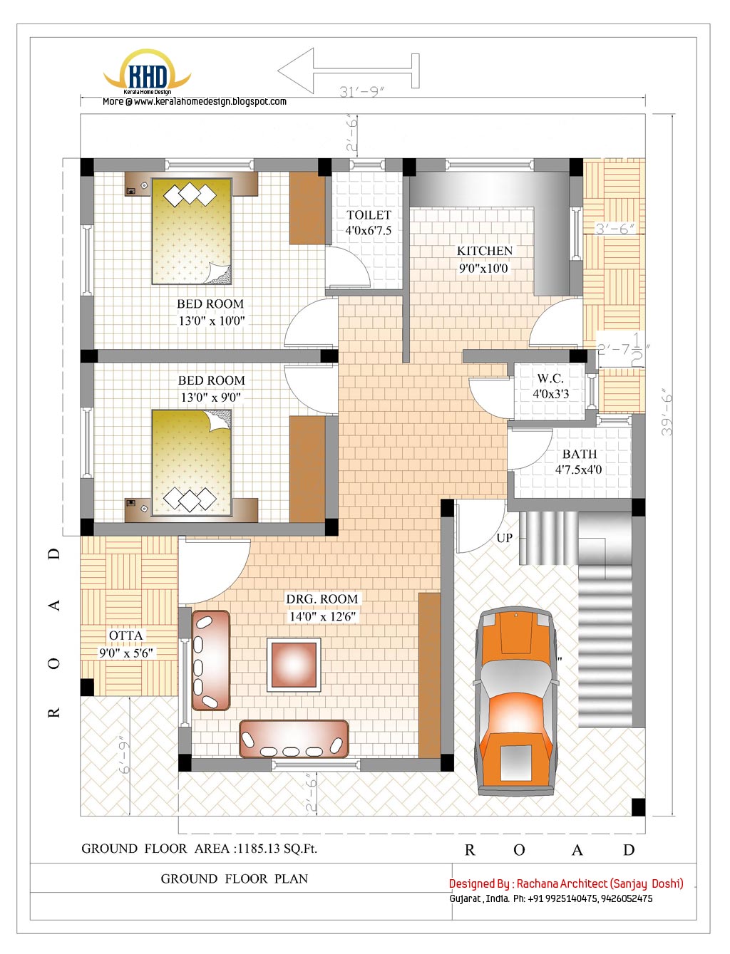 Ground floor house plan - 2370 Sq.Ft.