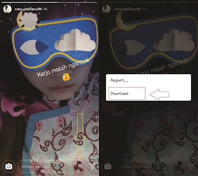 cara munculkan opsi download story di instagram 