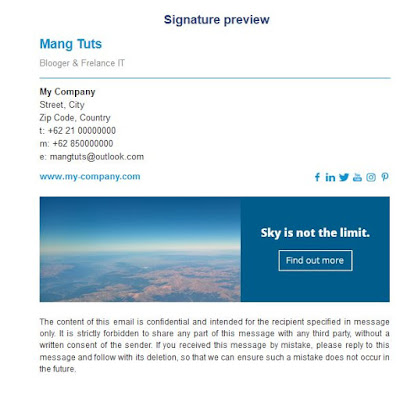 Email signature example